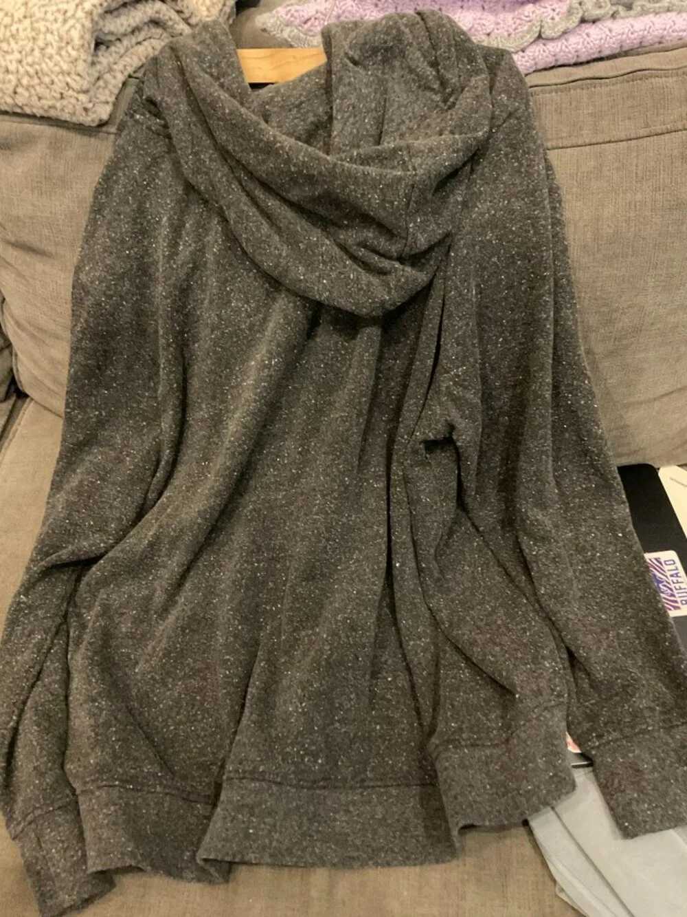 Threads 4 Thought Half Zip Hoodie Charcoal Gray Marled Oversized 2X - Picture 4 of 4